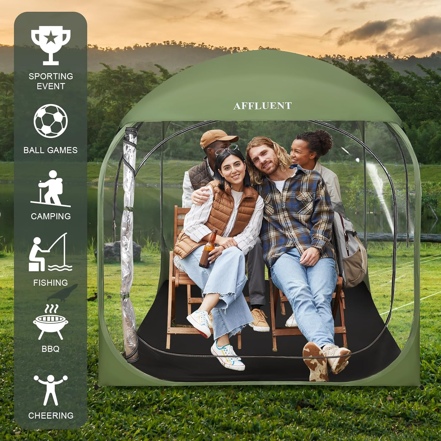 AFFLUENT Thickened PVC Sports Tent - All-Weather Shelter Pod for 2-6 Person, Pop-Up Shelter, Instant Setup, Removable Top & Sealed Floor for Outdoor Events, Soccer, Rugby - Image 6