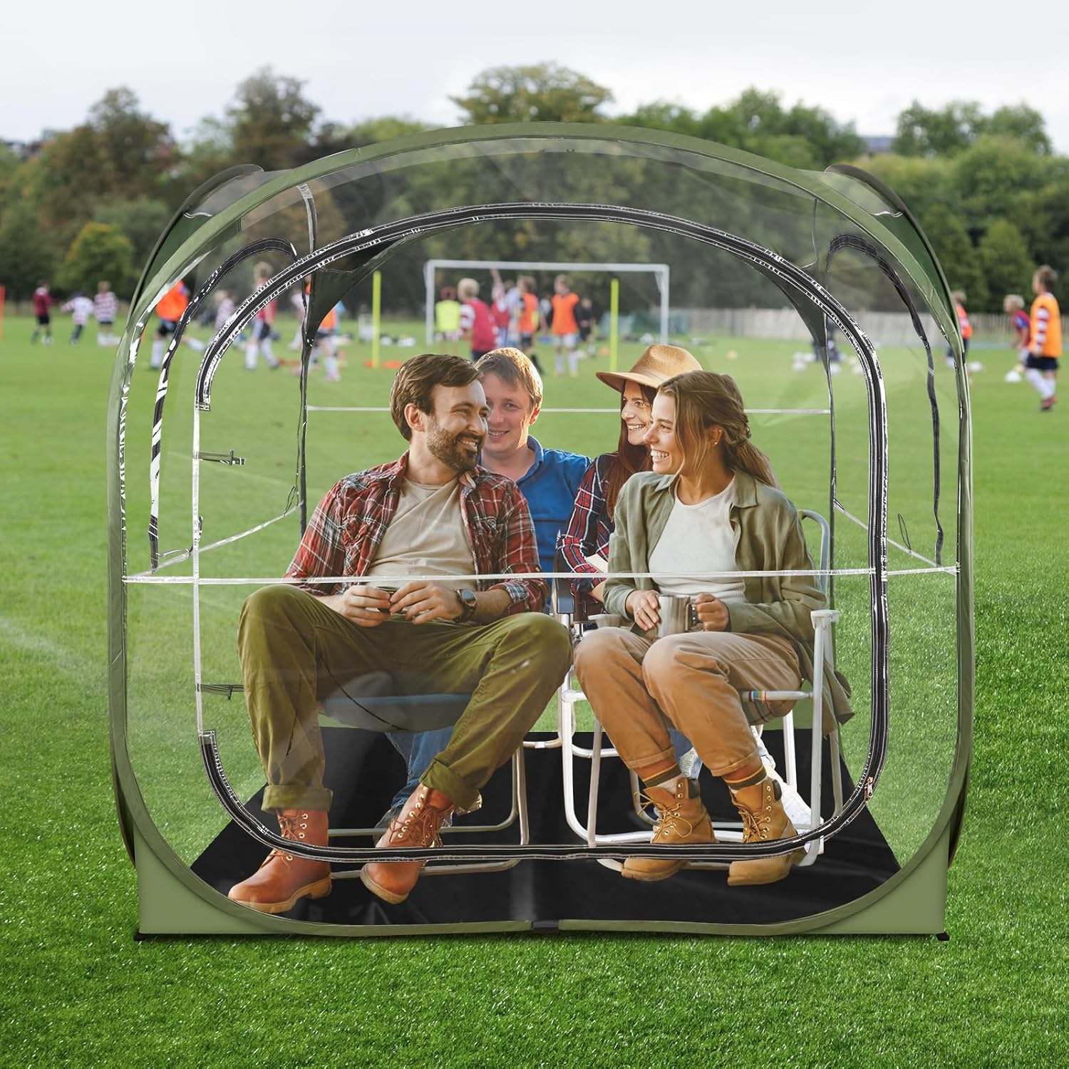 AFFLUENT Thickened PVC Sports Tent - All-Weather Shelter Pod for 2-6 Person, Pop-Up Shelter, Instant Setup, Removable Top & Sealed Floor for Outdoor Events, Soccer, Rugby - Image 7