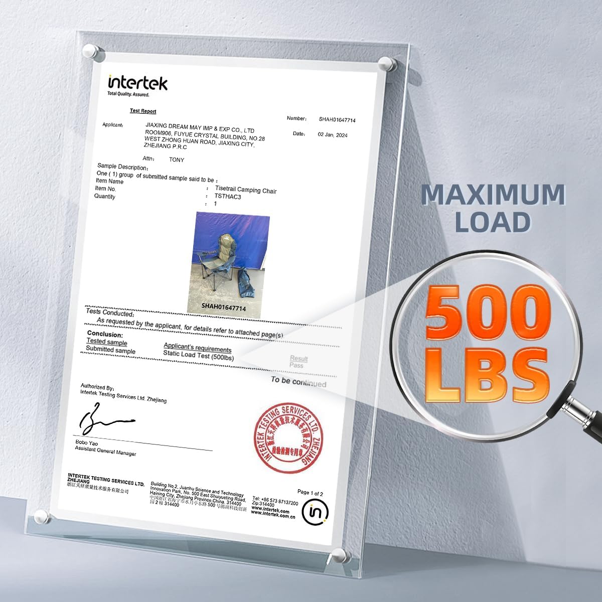 Oversized Camping Chair Folding Chair with Cooler Padded Outdoor Chairs Heavy Duty Support 500 LBS Steel Frame Collapsible Arm Chair with Cup Holder Black&Gray - Image 4