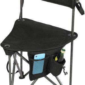 PORTAL Extra Large Quick Folding Tripod Stool with Backrest Fishing Camping Chair with Carry Strap
