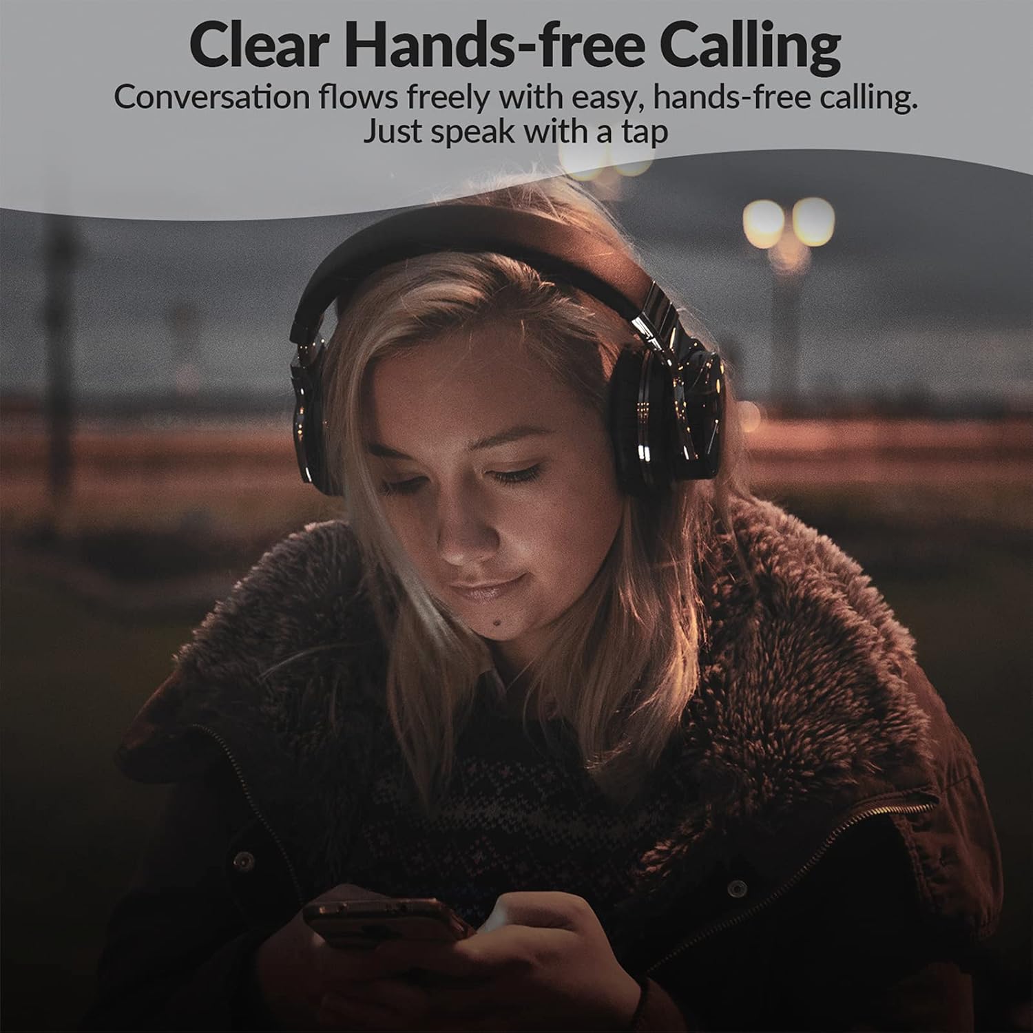 Silensys E7 Active Noise Cancelling Headphones Bluetooth Headphones with Microphone Deep Bass Wireless Headphones Over Ear, Comfortable Protein Earpads, 30 Hours Playtime for Travel/Work, Black - Image 5